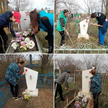 Учащиеся средней школы села Сулак облагородили места захоронений